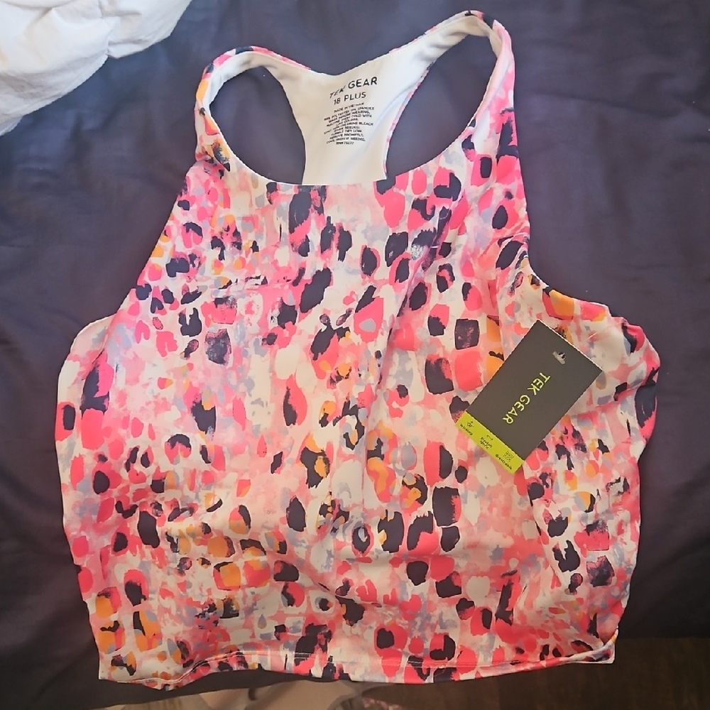 Tek Gear Pink and Orange Racerback Tank